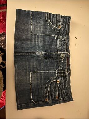 Makers of True Originals Denim Mini Skirt in Dark Blue